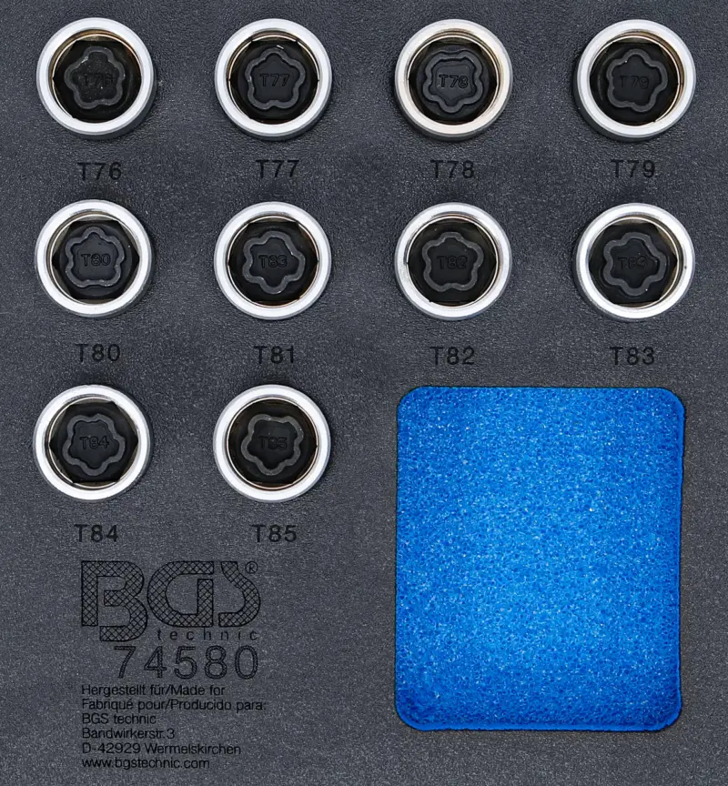 Nástrojová přihrádka 1/6: Sada klíčů na ráfky pro Tesla 10 ks.