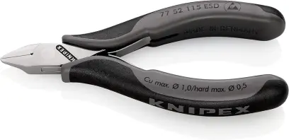 Kleště Knipex 77 52 115 ESD štípací boční pro elektroniku (K 77 52 115 ESD)