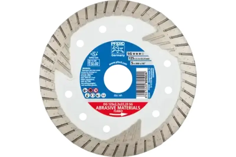 Diamantový rozbrusovací kotúč Pferd DG 125 x 2,2 x 22,23 SG na kameň, Turbo (PF4007220801024)