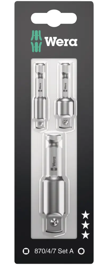 Wera 073200 Adaptéry/spojovací diely typ 870/4/7 Sada A SB - 3 ks (W05073200001 V)
