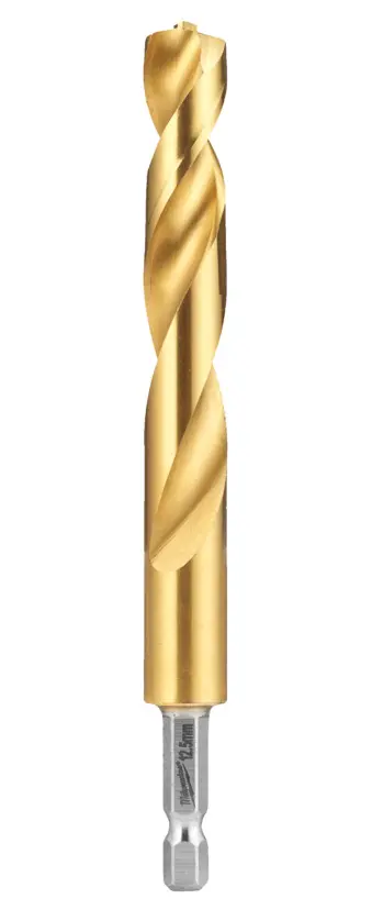 Vrtáky do kovu Milwaukee Shockwave HSS-G TiN Red Hex pr. 12,5 mm (5 ks), MI4932500418