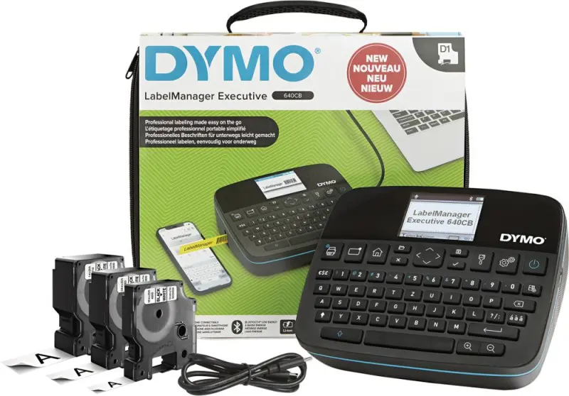 Popisovač DYMO LabelManager Executi 640CB s 3 ks popisovacích pásek (EDE97340015)