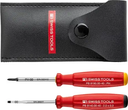 Mini šroubováky PB Swiss Tools PB 8535 PH00 + plochý 0,3 x 2 mm v pouzdře - 2 ks (EDE66191005)