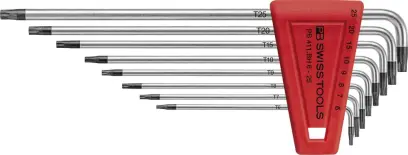 Zástrčné klíče T6-T25 s otvorem v plastovém držáku - 8 ks. PB Swiss Tools PB 411.BH 6-25 (EDE59030900)