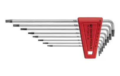 Zástrčné kľúče T6-T25 s otvorom v plastovom držiaku - 8 ks. PB Swiss Tools PB 411.BH 6-25 (EDE59030900)