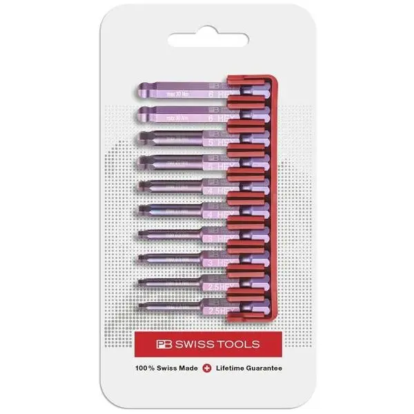 Přesné bity 1/4" PB Swis Tools PB E6.715 CN - sada 10 ks v praktickém držáku (PBS7610733293803), PBS7610733293803