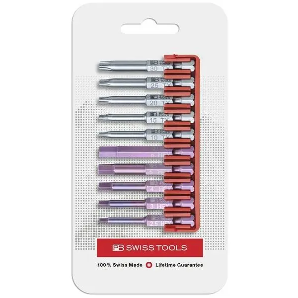 Přesné bity 1/4" PB Swis Tools PB E6.704 CN - sada 10 ks v praktickém držáku (PBS7610733293759), PBS7610733293759