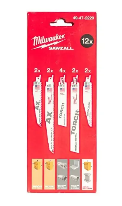 Sada pílových plátkov Milwaukee SAWZALL (12 ks) MI49472229