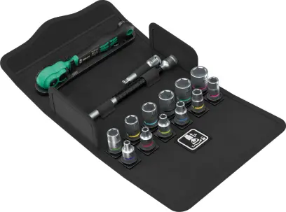 Wera 004022 Gola sada 1/4" s račňou Zyklop Comfort 8100 SA 13, páčka pre spätný chod, metrická