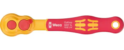 Wera 004866 Izolovaná račňa Zyklop 8007 A 1/4" VDE s prepínacou páčkou, izolovaná