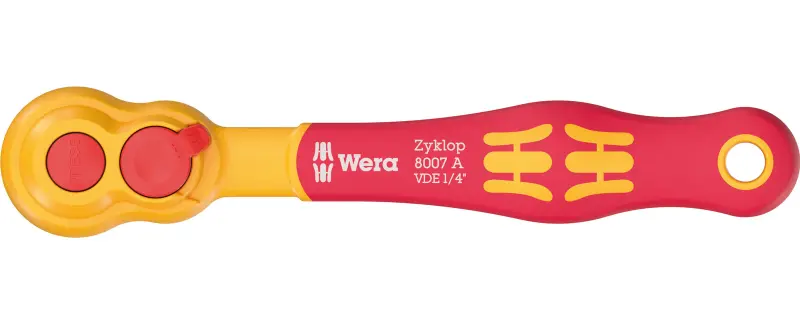 Wera 004866 Izolovaná račňa Zyklop 8007 A 1/4" VDE s prepínacou páčkou, izolovaná