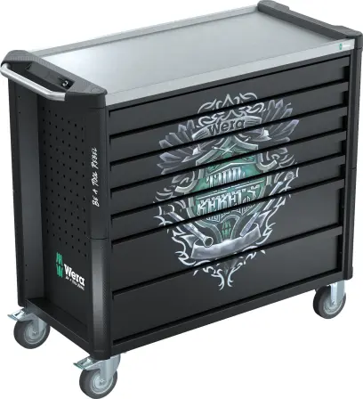Wera 150132 Pojazdný dielenský vozík 9702 (7 zásuviek) Tool Rebel Nerez XXL 2 - 202 ks náradie