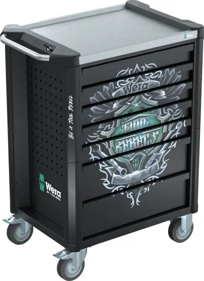 Wera 150135 Pojazdný dielenský vozík 9705 (7 zásuviek) Tool Rebel Nerez 1 - 177 ks náradie