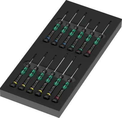 Wera 150107 Penová vložka 9716 Skrutkovače pre elektroniku Kraftform Micro Set 2 - 13 ks