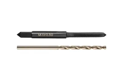 Milwaukee metrický závitník M3-0,5mm s priamymi drážkami s vrtákom 2,5mm, 4932500634