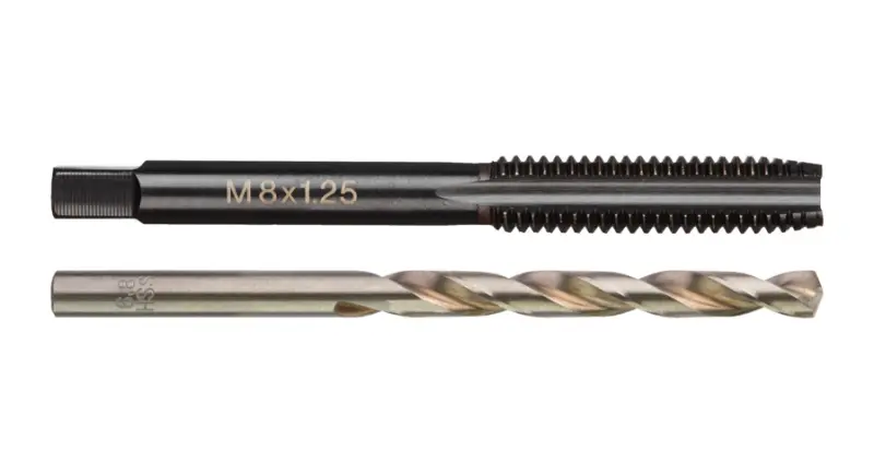 Milwaukee metrický závitník M8-1,25mm s přímými drážkami s vrtákem 7,0mm, 4932500638