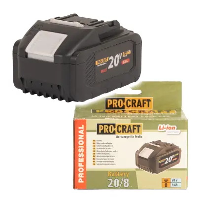 Baterie akumulátorová 20V Li-ion, 8000mAh Procraft 20/8 (PRC20/8)