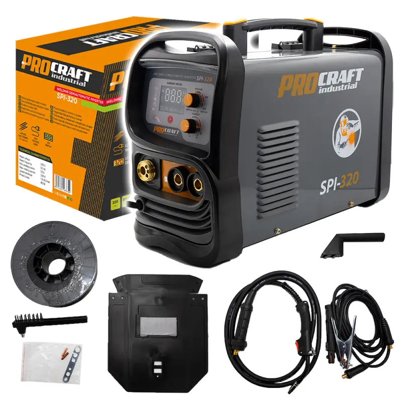 Zvárací poloautomatický invertor (CO2) MIG/MAG, MMA Procraft SPI-320 (20-160A) | SPI-320