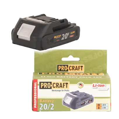 Baterie akumulátorová 20V Li-ion, 2000mAh Procraft 20/2A (PRC20/2A)