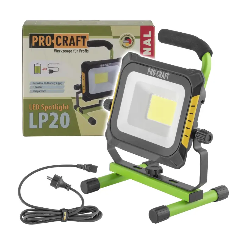LED svietidlo (reflektor) aku/220V Procraft LP20 bez akumulátora a nabíjačky | LP20