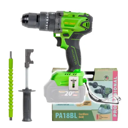 Aku vŕtací skrutkovač s príklepom Procraft PA18BLbb | PA18BL-BB