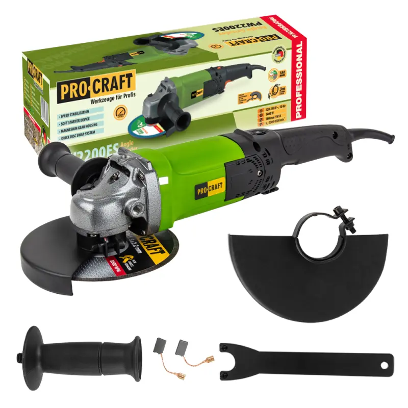 Brúska uhlová Procraft PW2200ES (PW1400ES), 180mm | PW2200ES