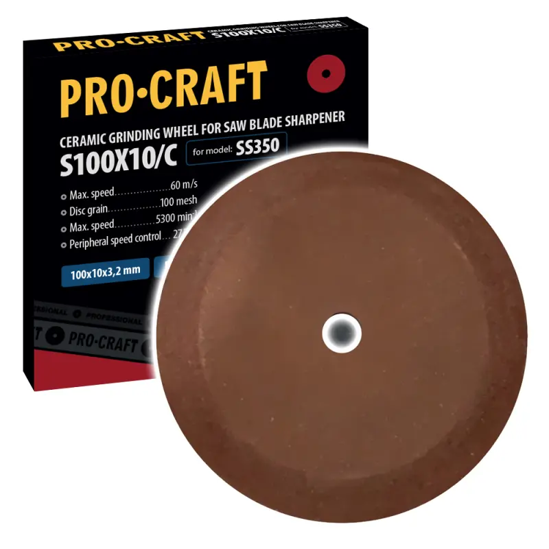 Brúsny kotúč pre ostričku pílových kotúčov Procraft S100X10/C /SS350 | S100X10/C