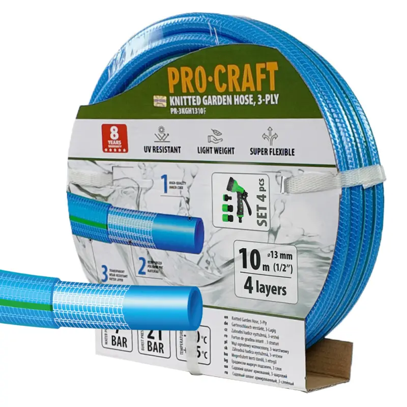 Modrá záhradná hadica Procraft PR-3KGH1310F | PR-3KGH1310F
