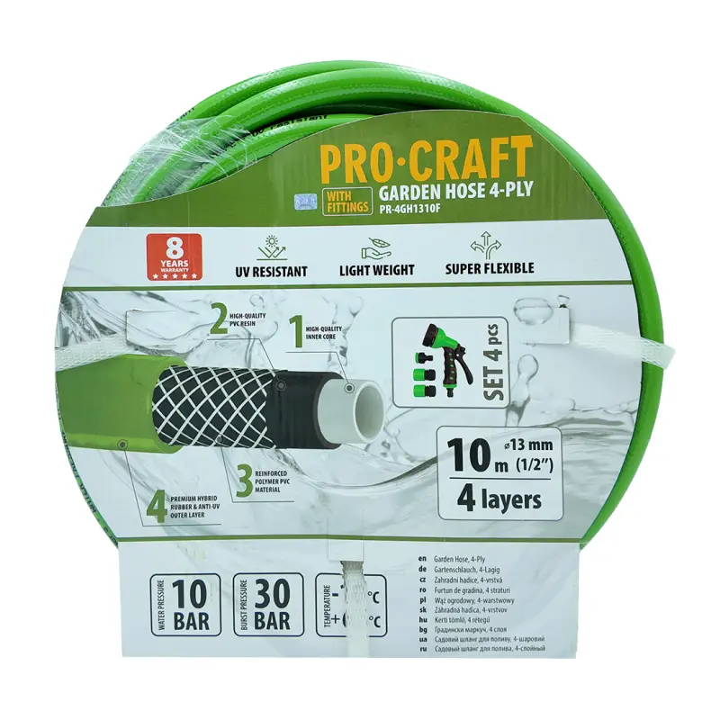 Zelená záhradná hadica Procraft PR-4GH1310F | PR-4GH1310F