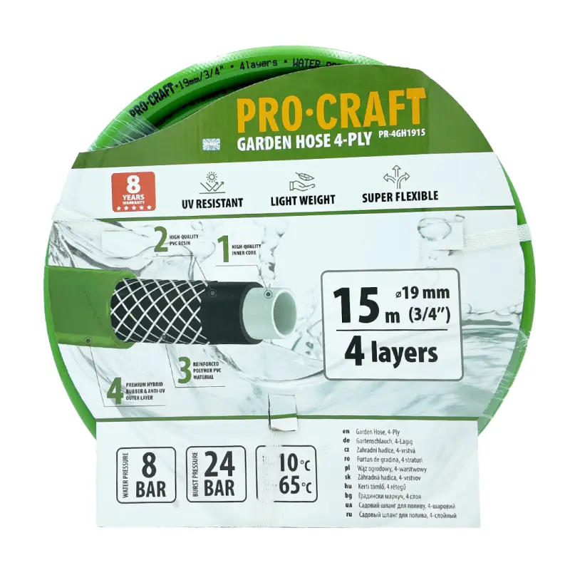 Zelená záhradná hadica Procraft PR-4GH1915 | PR-4GH1915