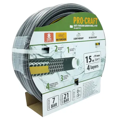 Černo-žlutá zahradní hadice Procraft PR-4KAT1915 (PRCPR-4KAT1915)