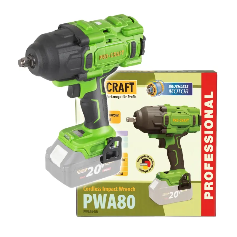 Aku rázový uťahovák Procraft PWA80 (bez batérie a nabíjačky) | PWA80bb