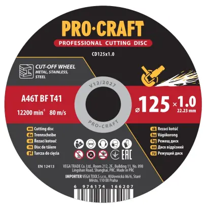 Rezný kotúč Procraft CD125x1.0 | CD125x1.0