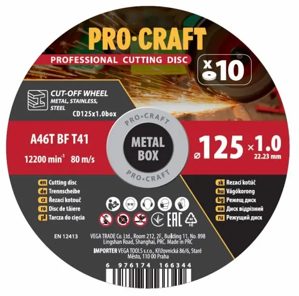 Sada rezných kotúčov Procraft CD125x1.0b | CD125x1.0b