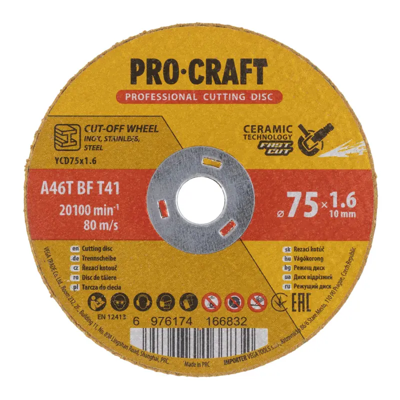 Keramický rezný kotúč Procraft YCD75x1.6 | YCD75x1.6