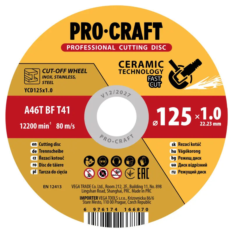 Keramický rezný kotúč Procraft YСD115x1.2 | YCD115x1.2