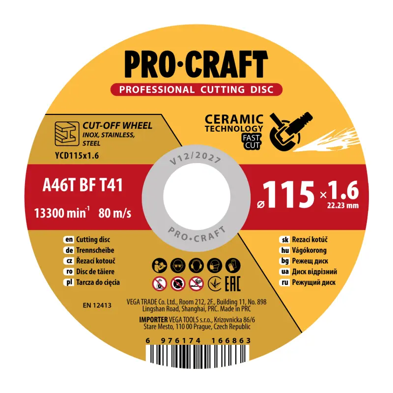 Keramický rezný kotúč Procraft YСD115x1.6 | YCD115x1.6