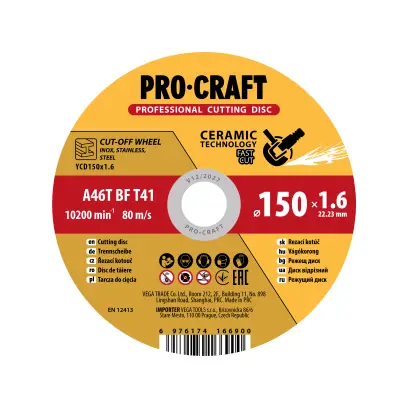 Keramický rezný kotúč Procraft YСD150x1.6 | YCD150x1.6