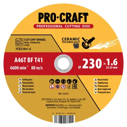 Keramický rezný kotúč Procraft YСD230x1.6 | YCD230x1.6
