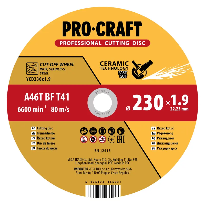 Keramický rezný kotúč Procraft YСD230x1.9 | YCD230x1.9
