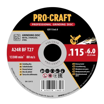 Brúsny kotúč na kov Procraft GD115x6.0 | GD115x6.0