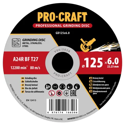Brúsny kotúč na kov Procraft GD125x6.0 | GD125x6.0