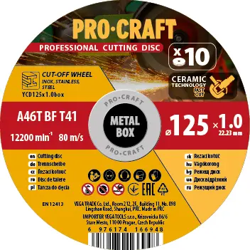 Súprava rezných kotúčov Procraft YСD125x1.0b | YCD125x1.0b