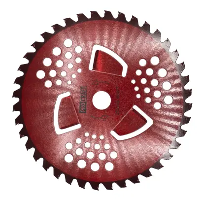 Nůž křovinořezu (kotouč) (D255*25.4) 40T s vnitřními čepelemi pro vysokou trávu (red) PROCRAFT