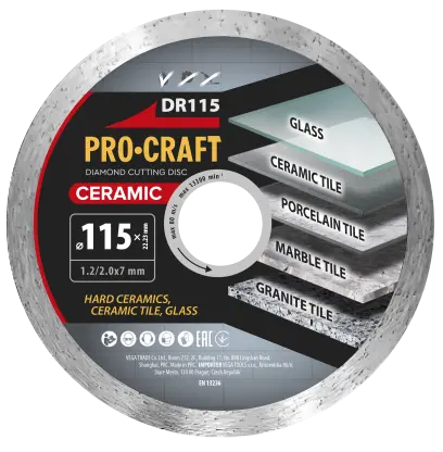Diamantový rezný kotúč Ceramic Procraft DR115 | DR115