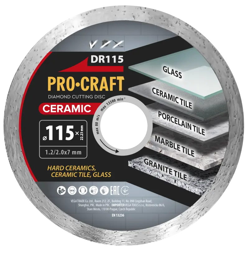 Diamantový rezný kotúč Ceramic Procraft DR115 | DR115