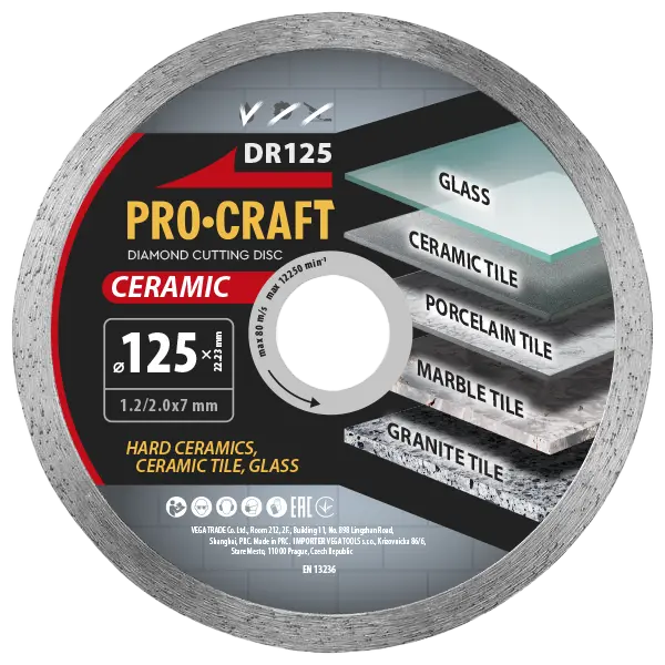 Diamantový rezný kotúč Ceramic Procraft DR125 | DR125