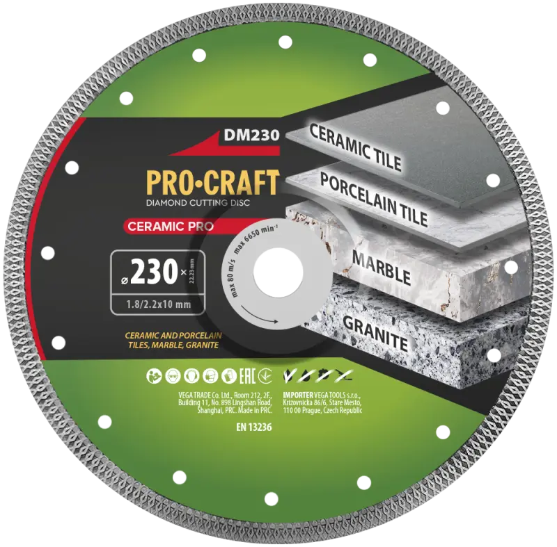 Diamantový rezný kotúč Ceramic PRO Procraft DM230 | DM230