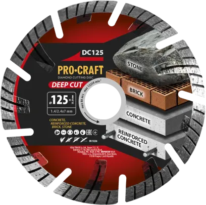 Diamantový rezný kotúč Deep Cut Procraft DC125 | DC125