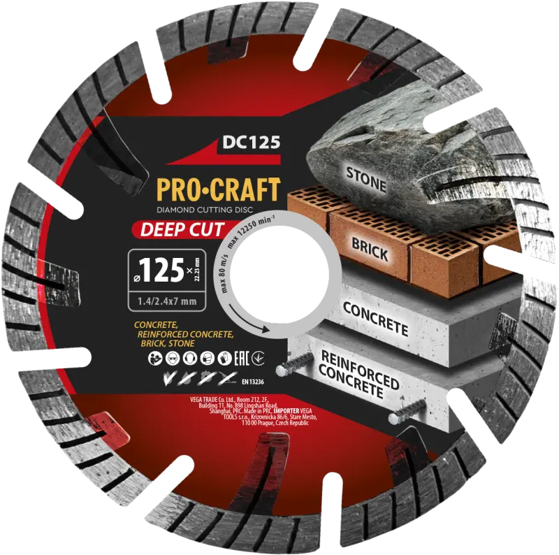 Diamantový rezný kotúč Deep Cut Procraft DC125 | DC125